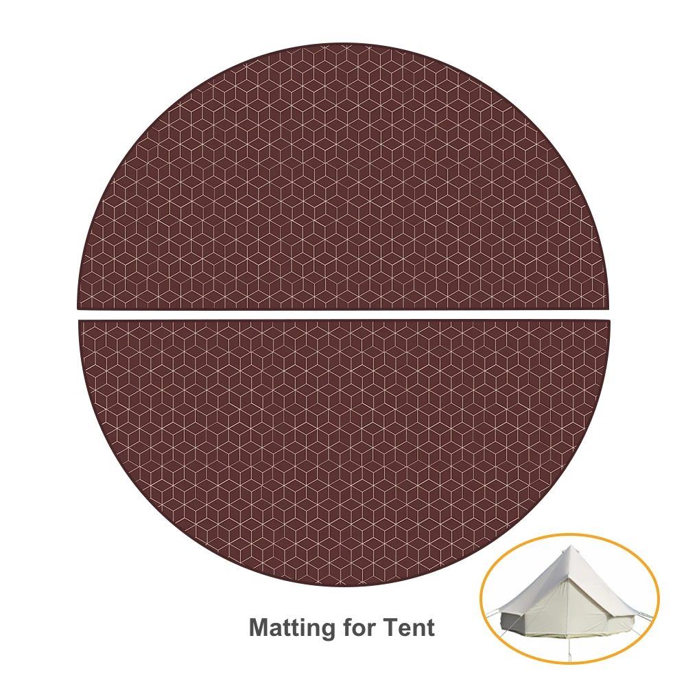 

Outdoor glamping camping 4M 5m bell tent polypropylene PP half moon Matting