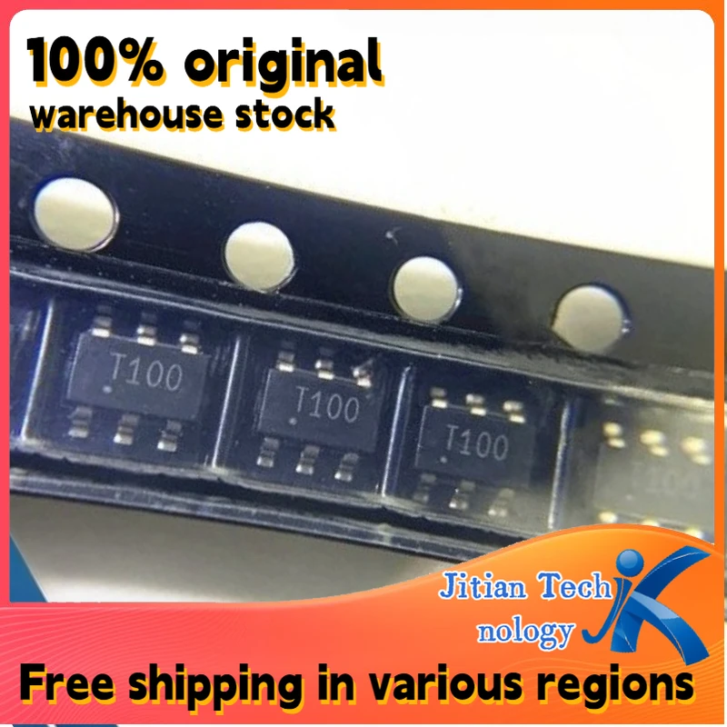 10PCS 100% New TMP100NA/3K logo T100 SOT23-6 Temperature sensor chip Channel direct sales