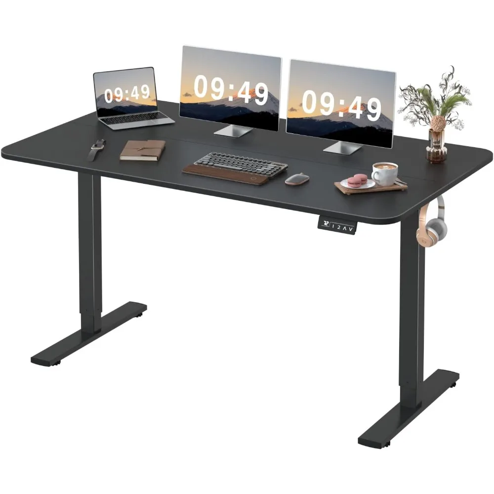 

Electric Height Adjustable Standing Desk Large 55 x 24 Inches Sit Stand Up Desk Home Office Computer Desk Memory Preset