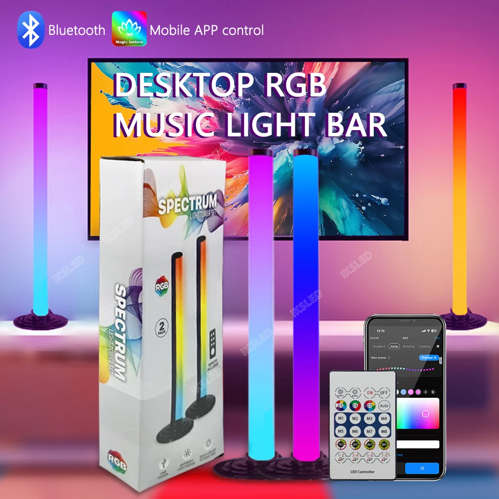RGB جو ضوء الليل LED الموسيقى إيقاع الاستشعار مصباح لعبة غرفة نوم مهرجان الديكور ضوء أضواء التحكم بلوتوث