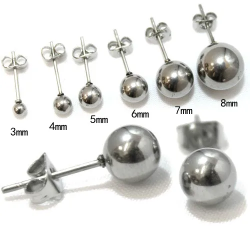 LUXUKISSKIDS Stainless Steel 2mm To 10mm Surgical Ball Studs Earrings Fashion Jewelry Brinco For Women/Men Smooth Mental Beads image 6