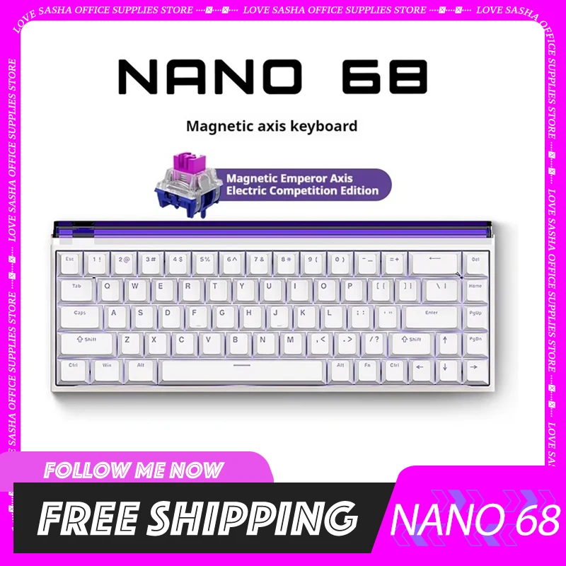 Madlions NANO68 Gamer Magnetic Switch Mechanical Keyboard TTC RGB Wired Keyboard Esports Gaming NANO68 Pro Keyboard Custom Gifts