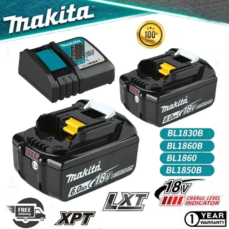 

Maeda BL1860 18V lithium-ion battery, 100% original rechargeable and durable BL1830 and BL1850 power tool batteries