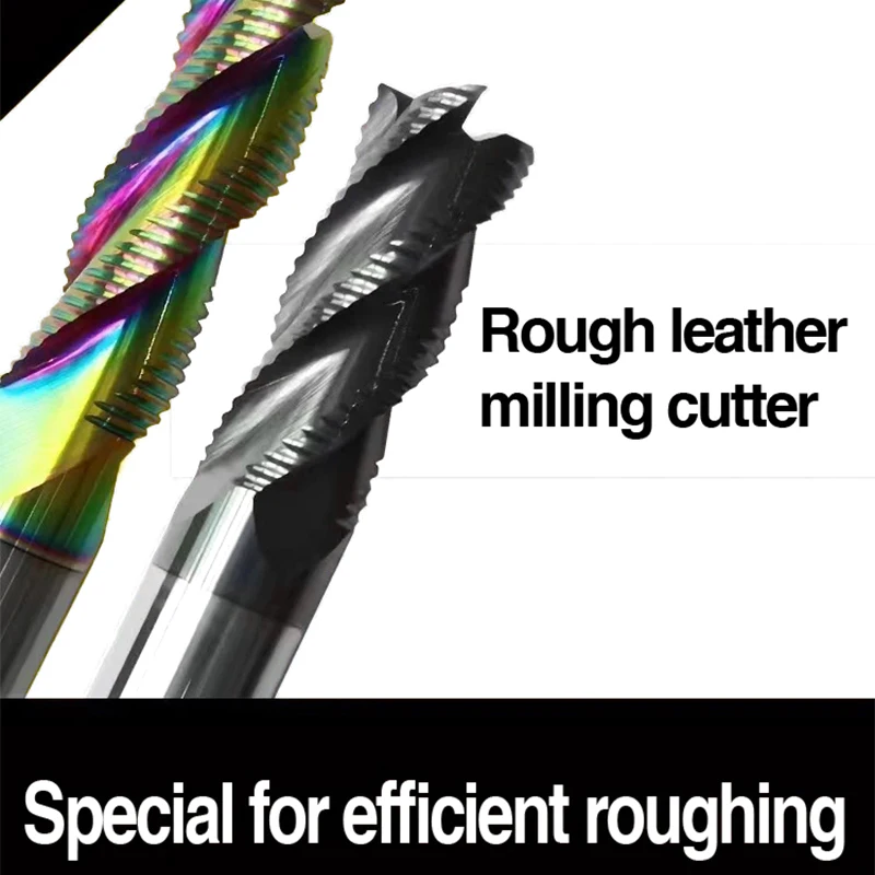 Coarse Milling Cutter, Tungsten Steel Milling Cutter, Square Milling Cutter, CNC Tool, 4 Slot, HRC60 Milling Cutter For Steel