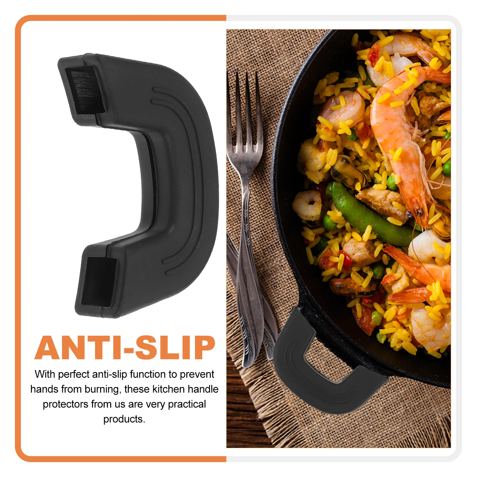 

4Pcs Bendable Handle Protectors Non-Slip Heat-Resistant Pot Handle Sleeves for Kitchen Cookware Safety Protection