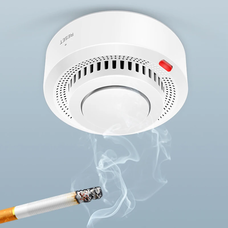 1Pc Smoke Detector Sensor Smart Fire Alarm Monitor Sound Alert Home Security Work