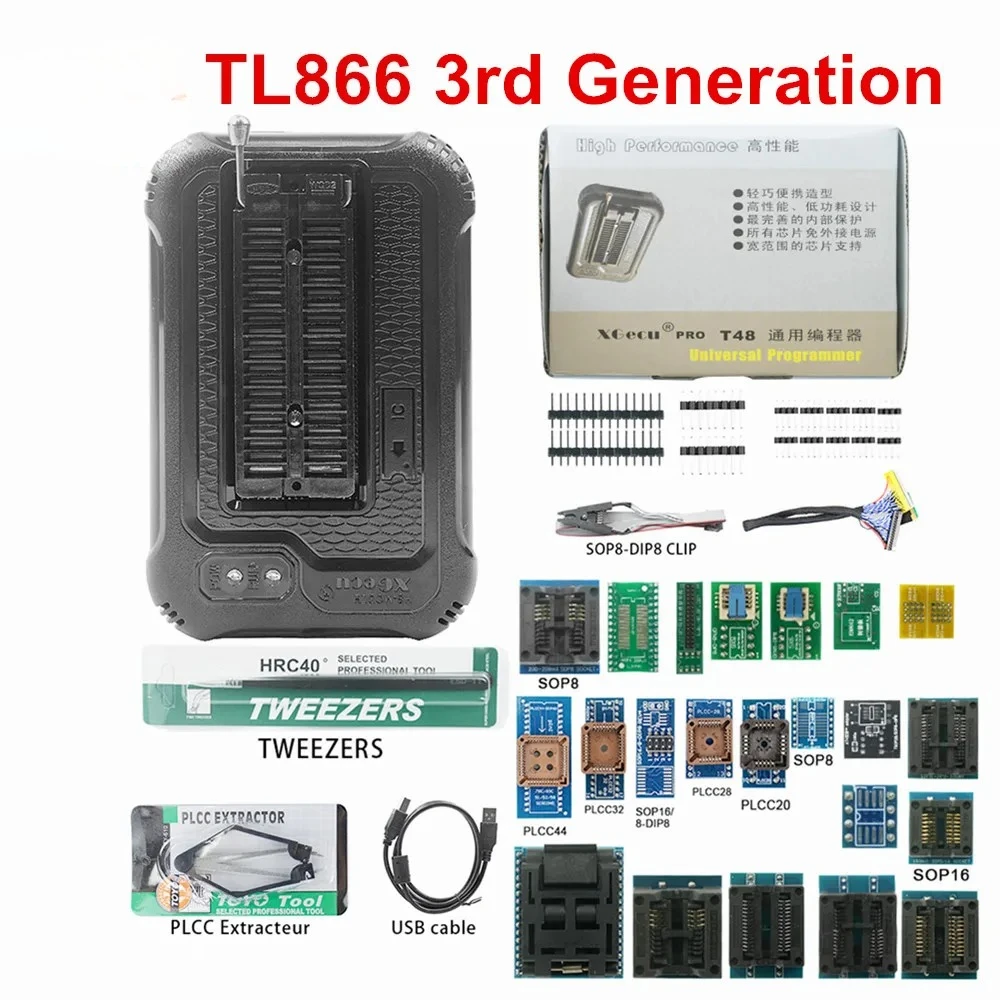 TL866-3G Original XGECU T48 Programmer Support 31000+ ICs for EPROM/MCU/SPI/Nor/NANDFlash/EMMC/ IC Tester High Speed Programmer