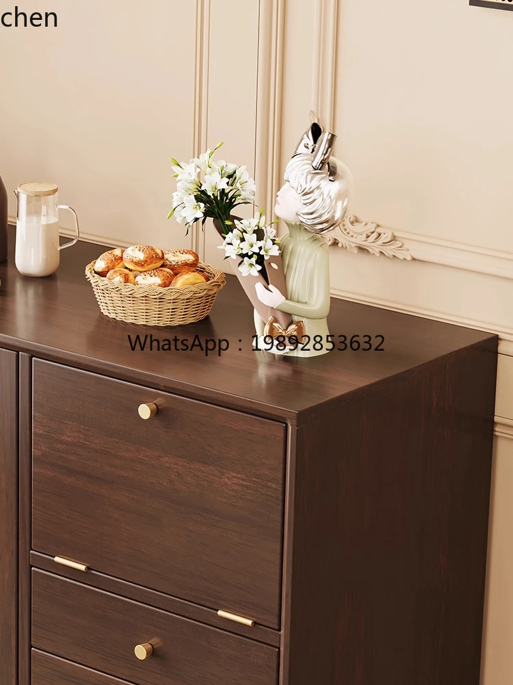 

solid wood dining side cabinet integrated with wall low cabinet household ash wood solid wood cabinet living room