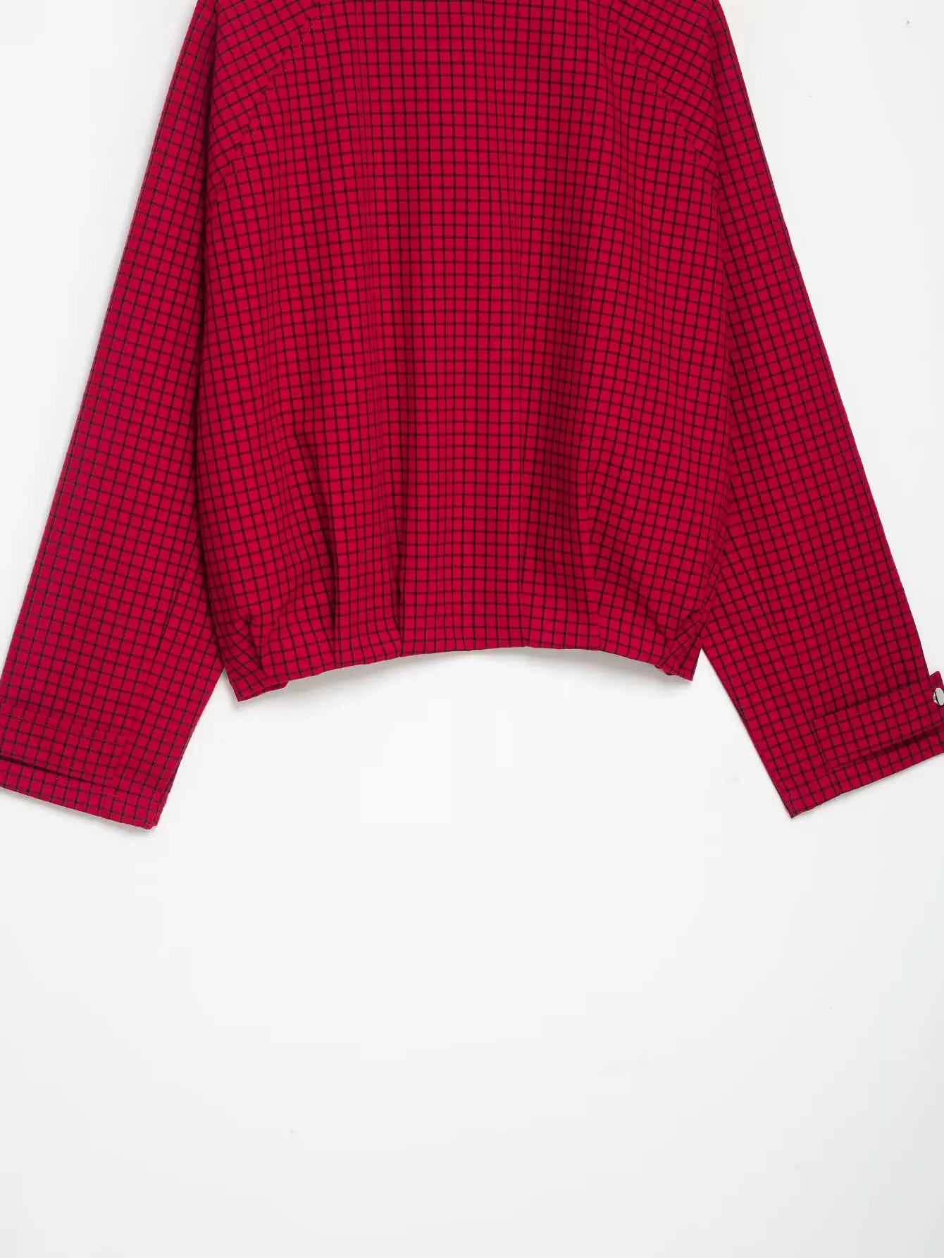 KONDALA Vintage Damen Pilotenjacken Rot Kariert Waffelstrick Stehkragen Lockerer Reißverschluss Langarm Streetwear Herbst Freizeitjacken – Detail 17