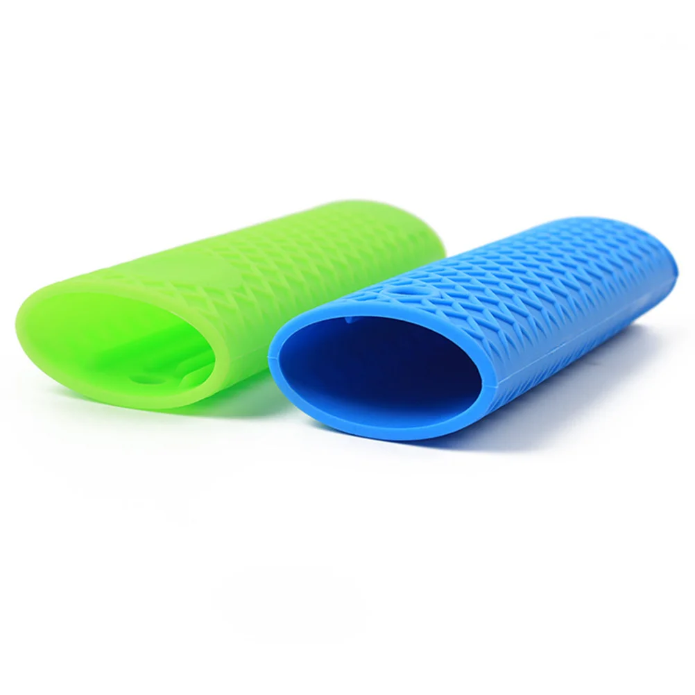 

Silicone Hot Handle Holder Heat Resistant Cover Random Color Kitchen Pot Cover Cooking Accessory Dust Resistant Easy