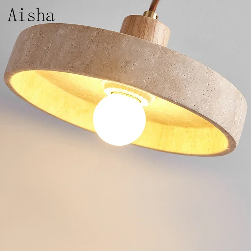 Imagem -03 - Japonês Wabi Sabi Cave Stone Pendant Lamp Corredor Nórdico Quarto Varanda Pendurado Luz Home Living Room Led Light