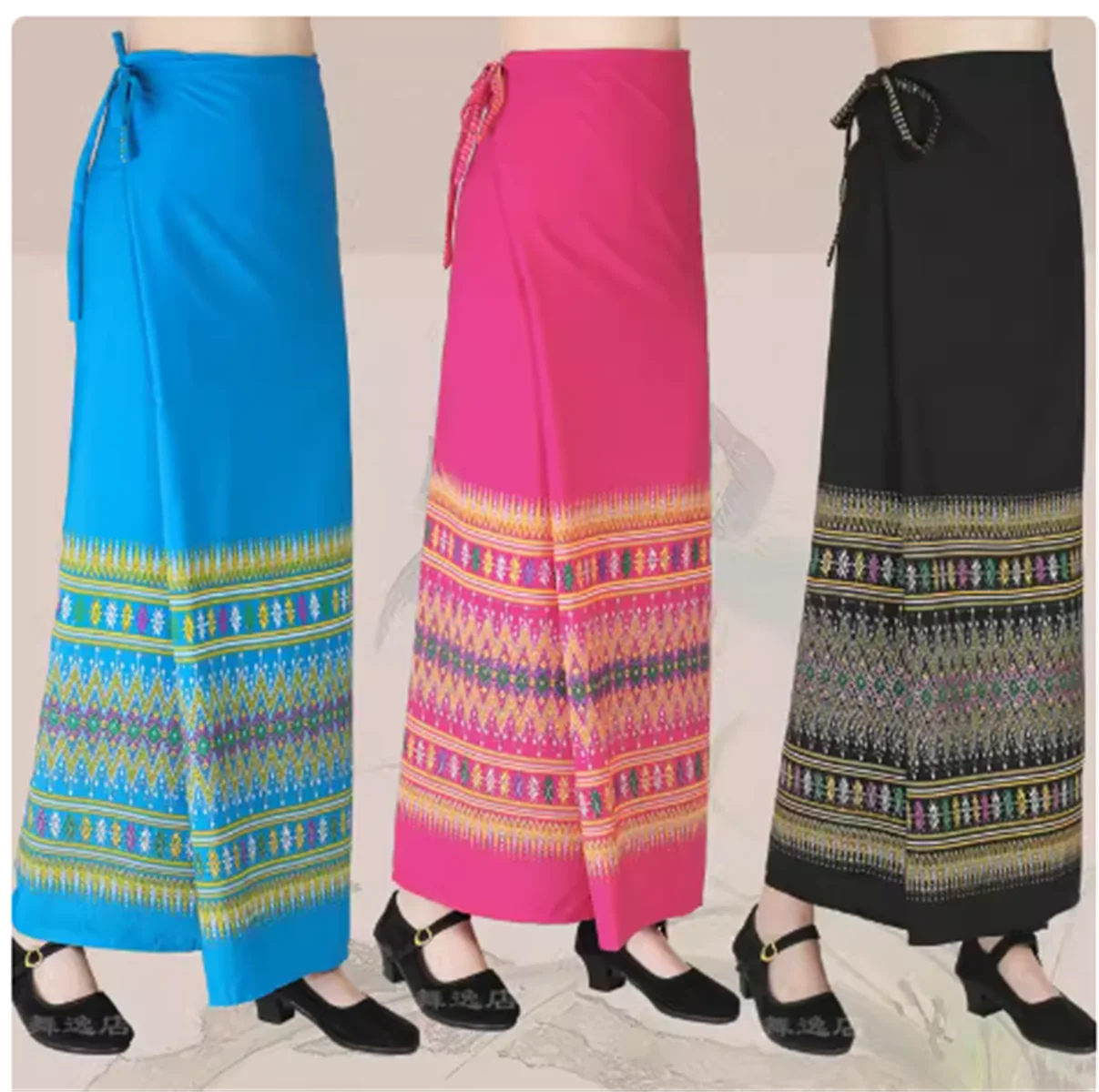 

Dai Women Long Skirt Thailand Sarong Tube Southeast Asia Folk Longyi