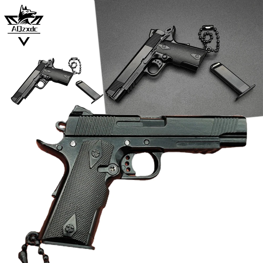 Tactical 1:3 Metal Gun Model Removable Mini 1911 Model Alloy Keychain Pendant Toy CS Adult Collection Birthday Gift Widgets
