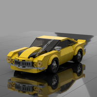 277PCS MOC Speed Champion 1977 Camaro Z28 Bumblebee Sports Car Model Building Blocks Stacking Bricks Creative Kid Toy Gift Diy