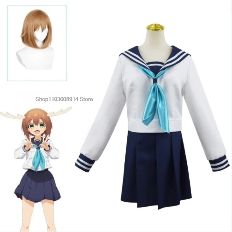 Shikanoko Noko Cosplay Costume Koshi Torako Cosplay Shikanoko Nokonoko Koshitantan Anime School Uniform JK Skirt Rose Net Wig