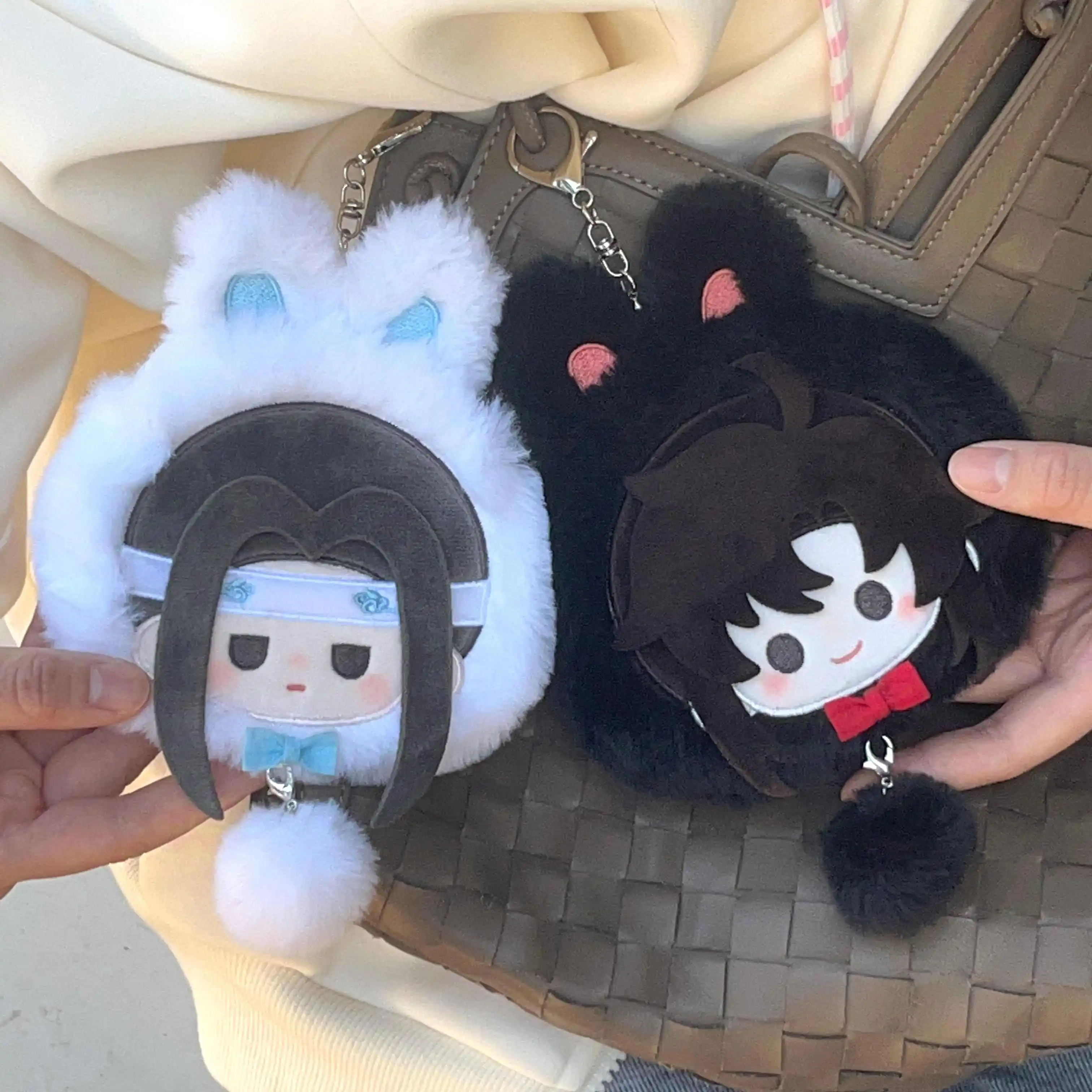 Porte-monnaie en peluche Anime, Mo Dao Zu Shi, Wei Wuxian, Lan Wangji MDZS, série Rabbit Cosplay, porte-monnaie beurre, pendentif clé, JOToy, cadeau de Noël