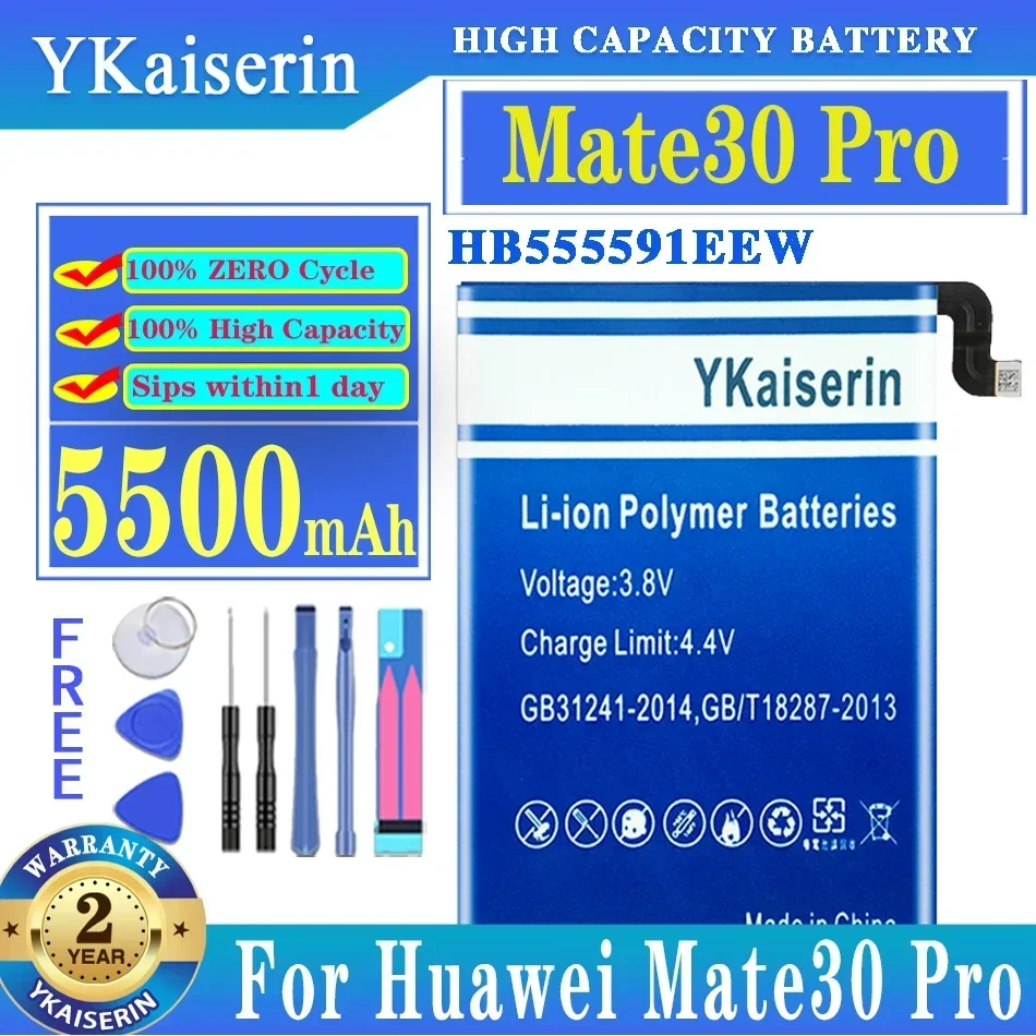 YKaiserin Battery HB555591EEW 5500mAh For Huawei Mate 30 Pro 5G Batteries + Tools