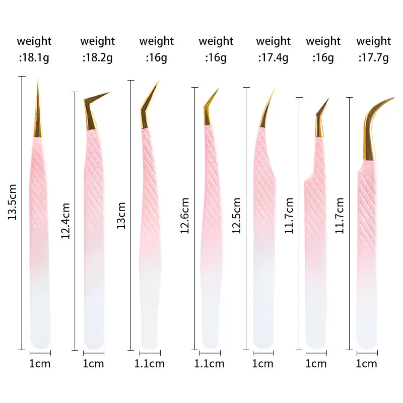 1pcs Eyelash Extension Tweezers Eyebow Clip Pink Stainless Steel Lash Lifting Tweezers Beauty Supplies Diy Makeup Tool