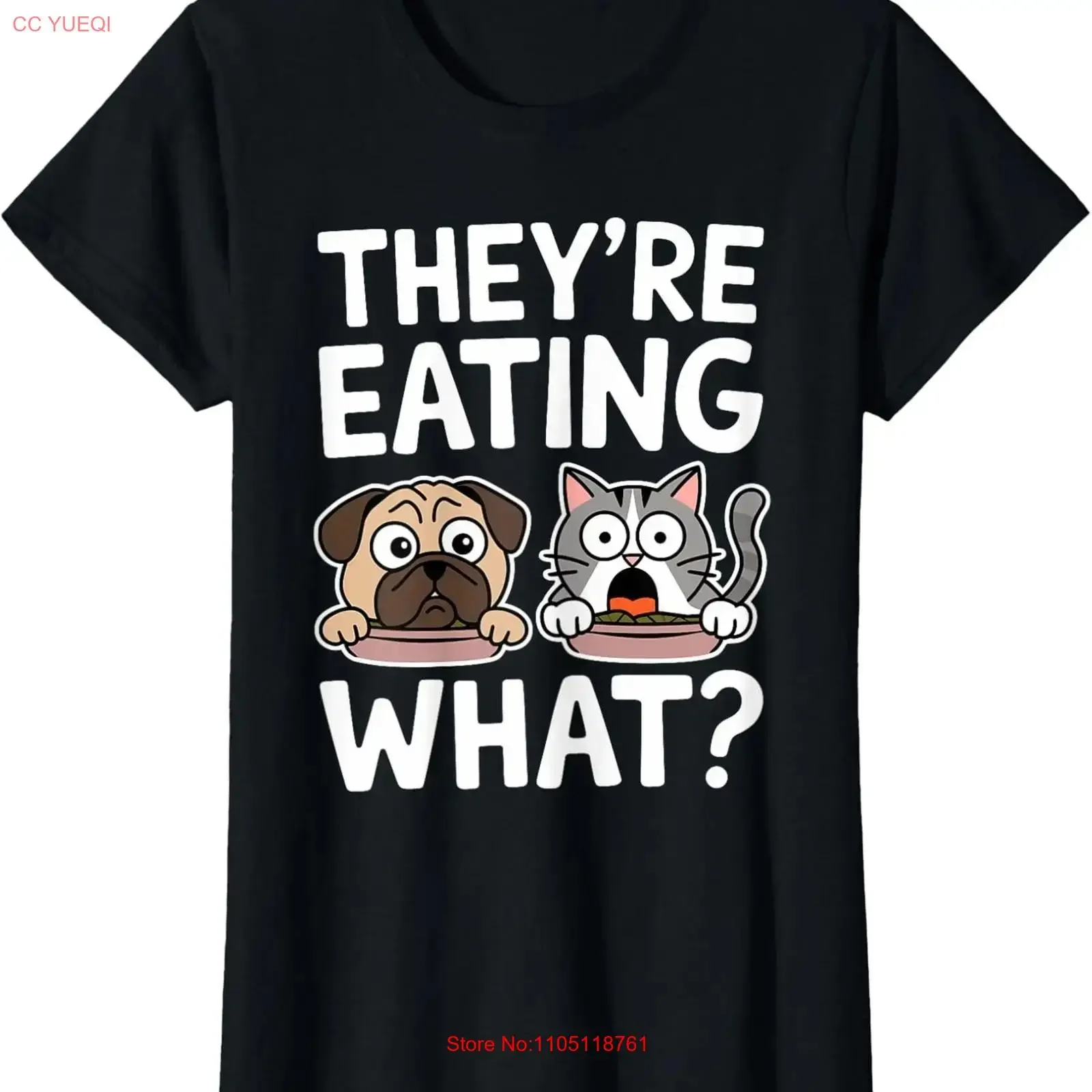 They're Eating What Funny Pets Debate Design Ladies' Crewneck T Shirt long or short sleeves vintage Washed streetwear graphic