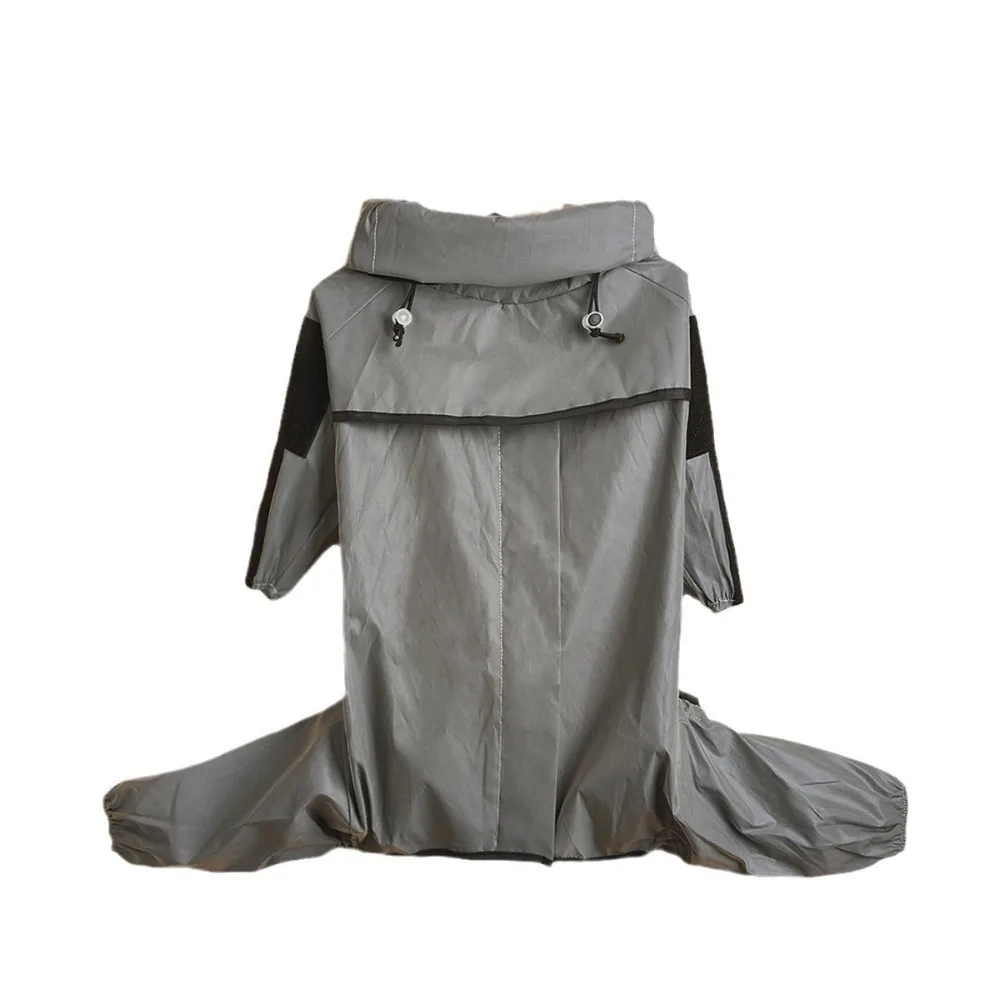 

Fashion Reflective Large Dog Raincoat Adjustable Drawstring with Hoodie Pet Jacket Waterproof Dog Jumpsuit Medium Large Dog