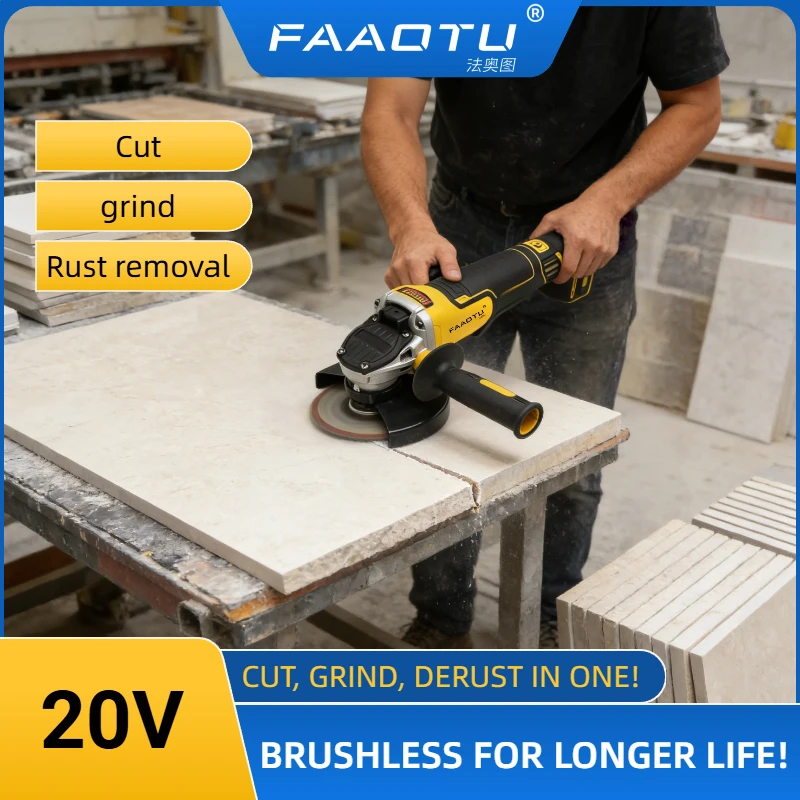 

FAAOTU DCG406 Cordless Brushless Angle Grinder Cutting Machine Polishing Compatible with Dewalt batteries(NO battery)