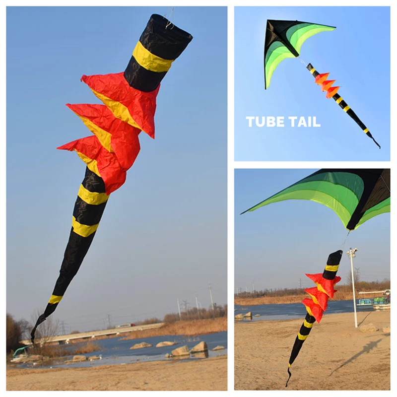 free shipping 3d kite tails rainbow windsock kite flying toys outdoor sports kites flag hammock beach wind kites parrot kites