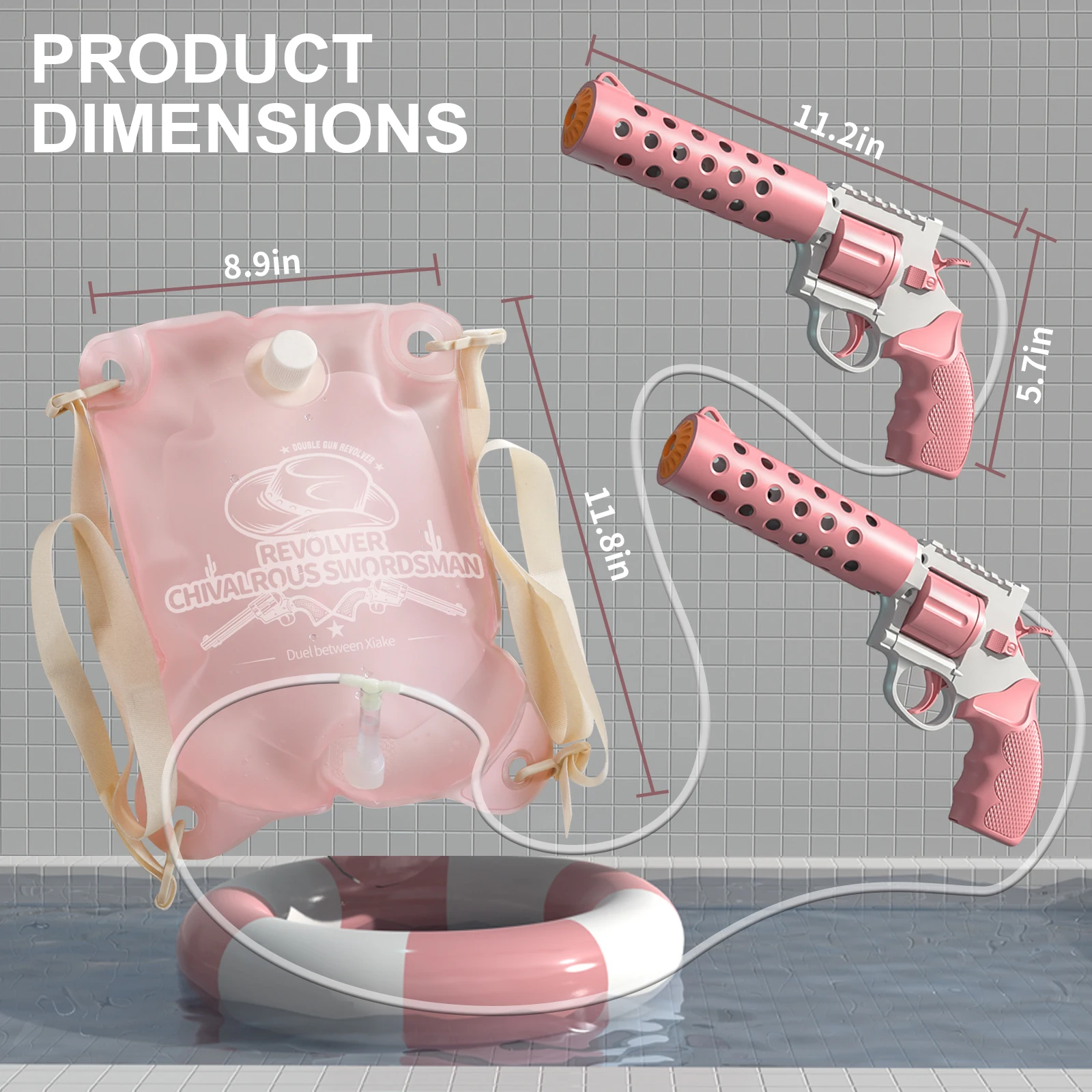 Revolver z podwójnym pistoletem, w pełni automatyczny pistolet na wodę, pistolet na wodę, zabawki dla dzieci, letnia zabawa, automatyczne pistolety