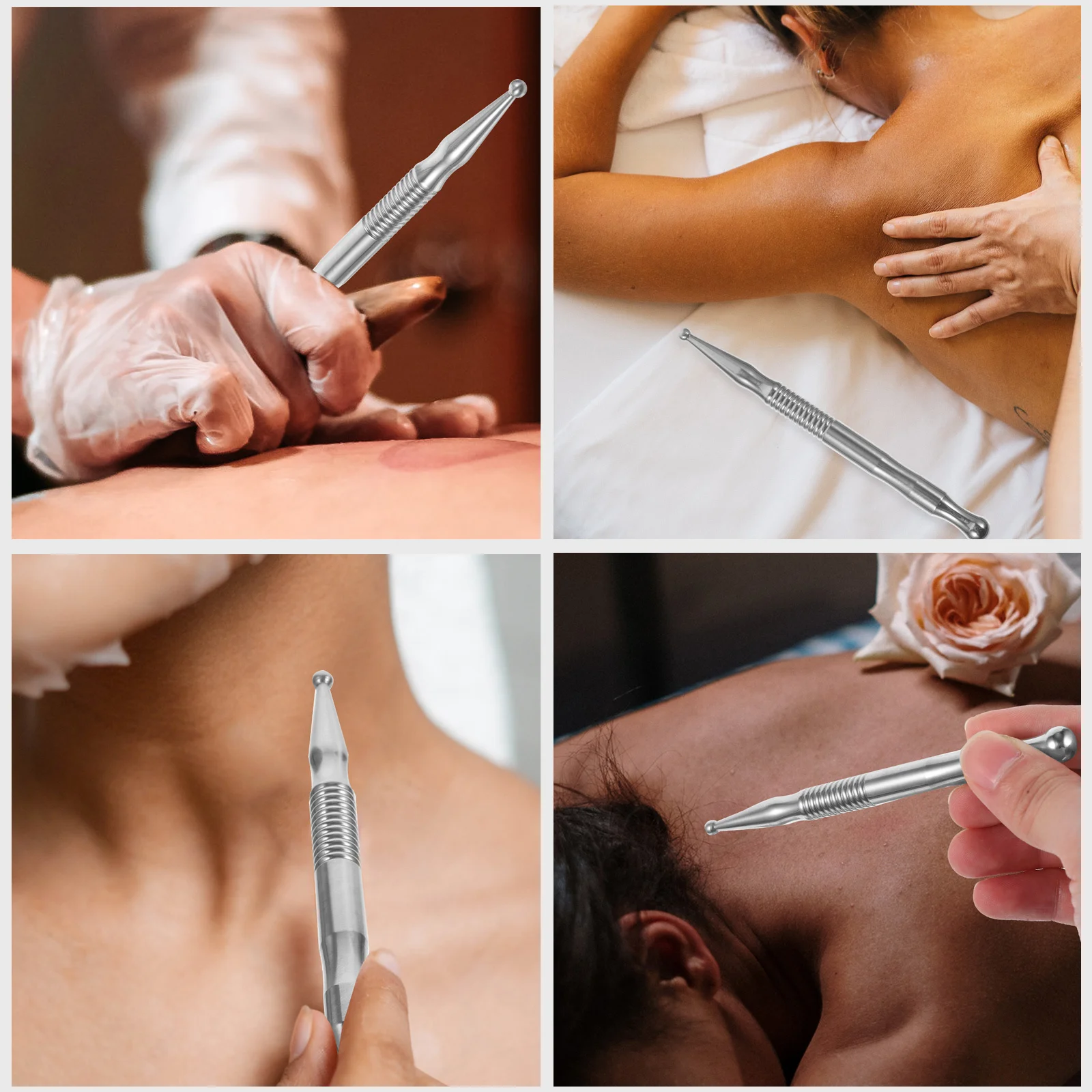 

Manual Acupuncture Pen Stainless Steel Double-Ended for Face Acupoint Stimulation Metal Acupuncture Needle Tool Ergonomic Design