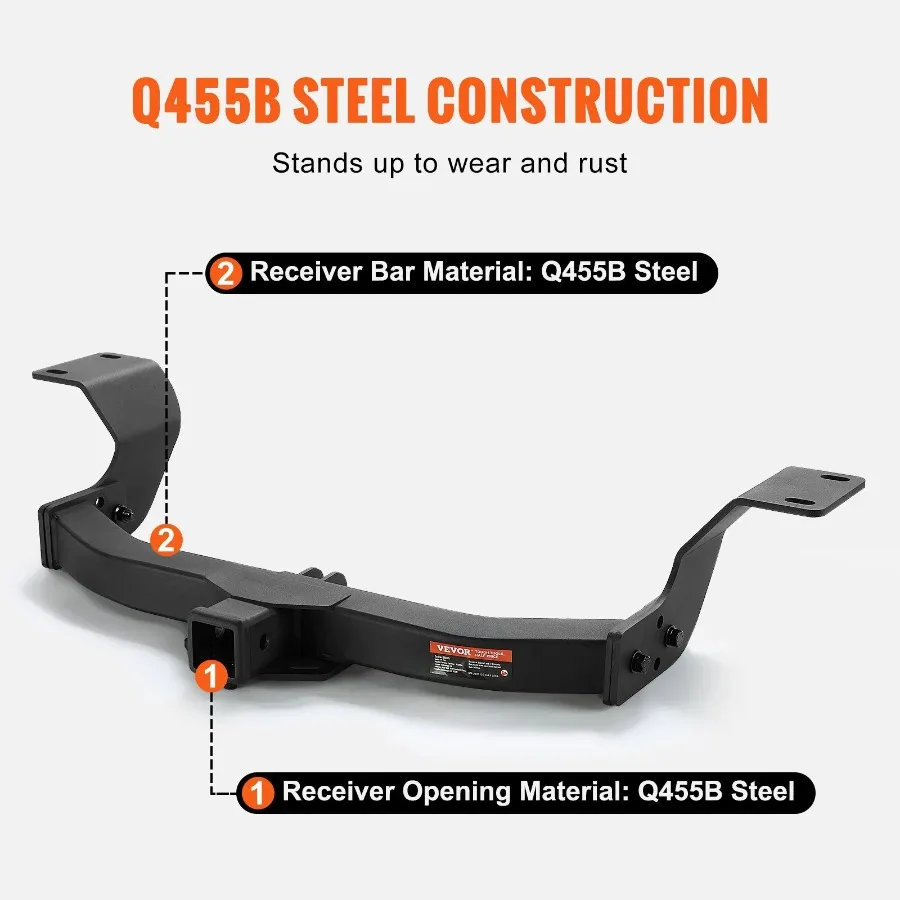 Class 3 Trailer Hitch 2-Inch Receiver Q455B Steel Tube Frame Compatible 2017-2023 Honda CR-V 6000 lbs Multi-Fit Hitch Ball Moun