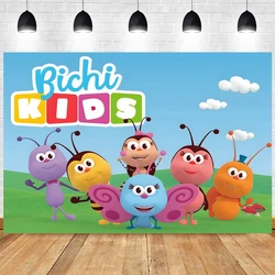 Bichikids Backdrop Birthday Party Decoration Banner for Kids Baby Cartoon Insect Photo Shoot Background Photography Props Studio