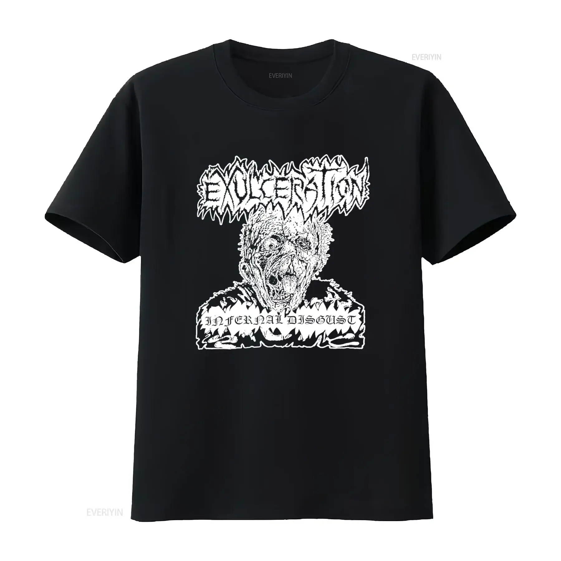 Exulceration Infernal Disgust Death Metal T Shirt Carcass Necrony Dead Infection Print vintage Washed Top For Everyday Wear
