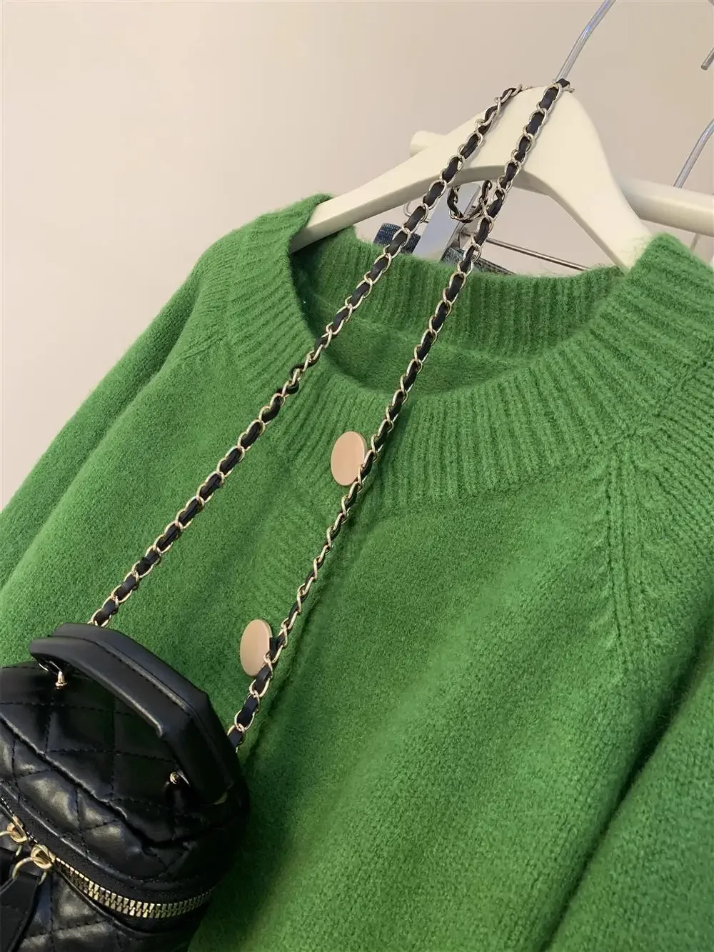 

Korean soft knitted cardigan, women's sweater, candy color, new spring and autumn models, loose version, long style, ring collar