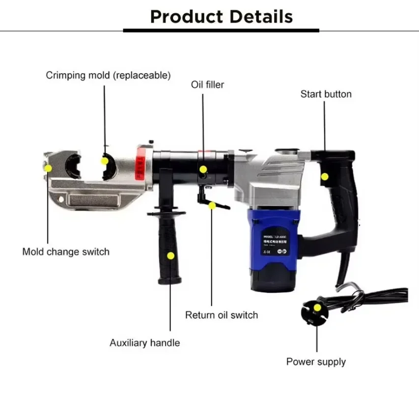 Plug- in LZ-400C Copper Aluminium Wire Electric Hydraulic Pliers Cable Cutter Hydraulic Crimping Tools