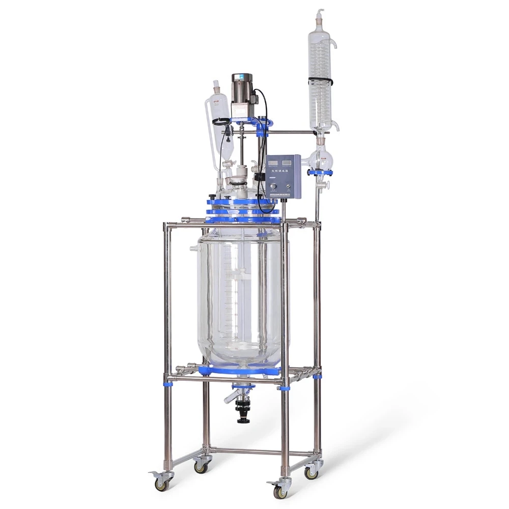 ZOIBKD Large Capacity  S-100L Jacketed Reactor Laboratory Glass Reactor Chemical Reaction Vessel With Digital Display (110V/220)