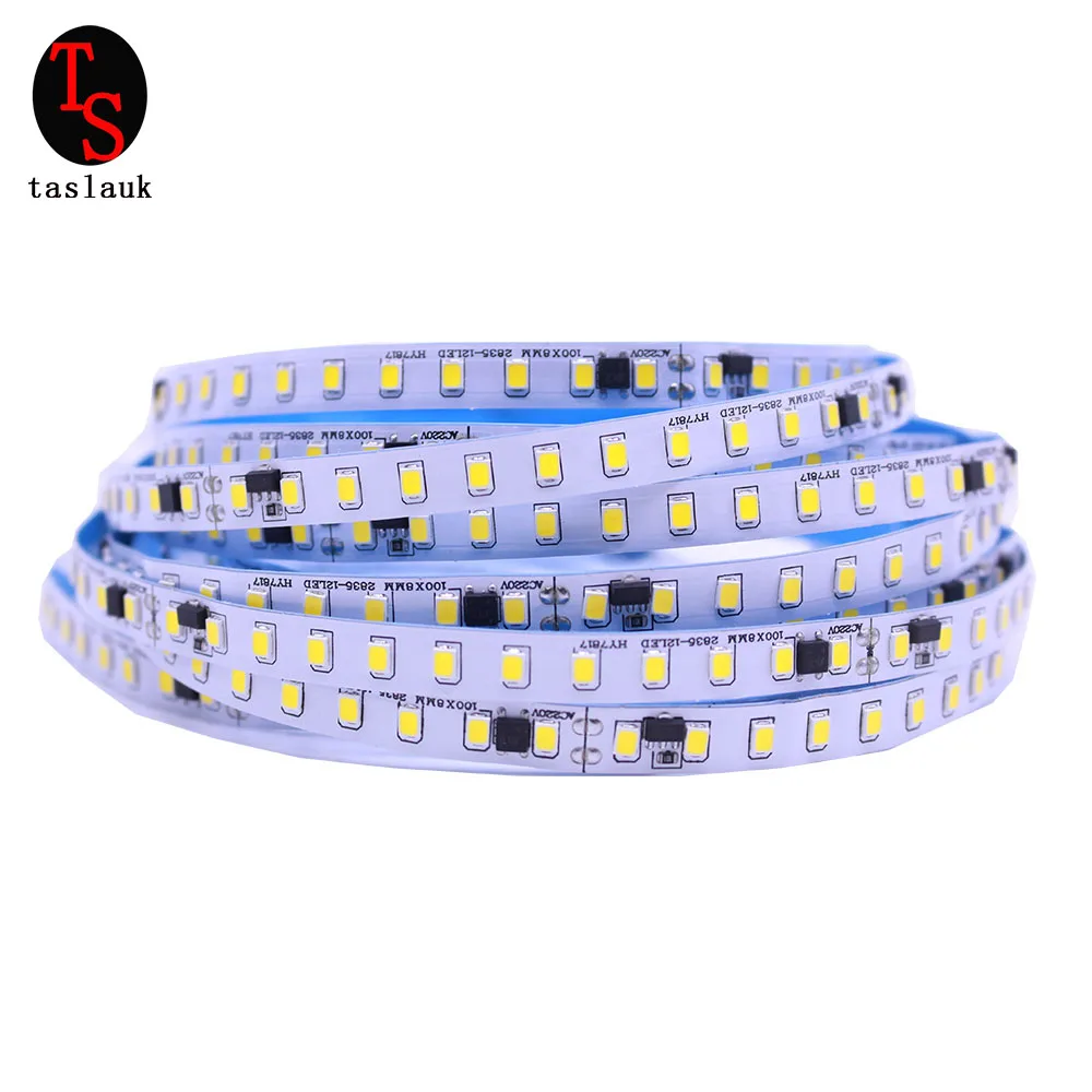 220V 2835 Led Strip Light 120LED / m 1m -10m With IC IP20 not waterproof Decoration White / Warm White / Natural White 8mm Width