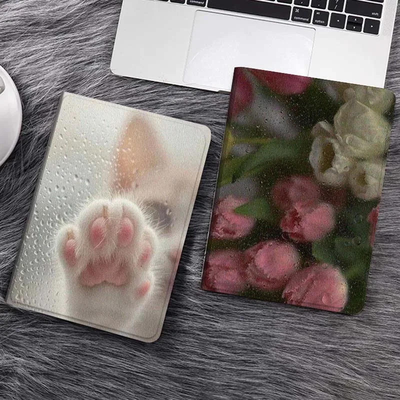 

Чехол для планшета Cat Paw Glass Raindrop для Samsung Tab Galaxy S6 S11 A A7 A8 A9 A11 10.1 10.4 10.5 Plus Lite, подарок