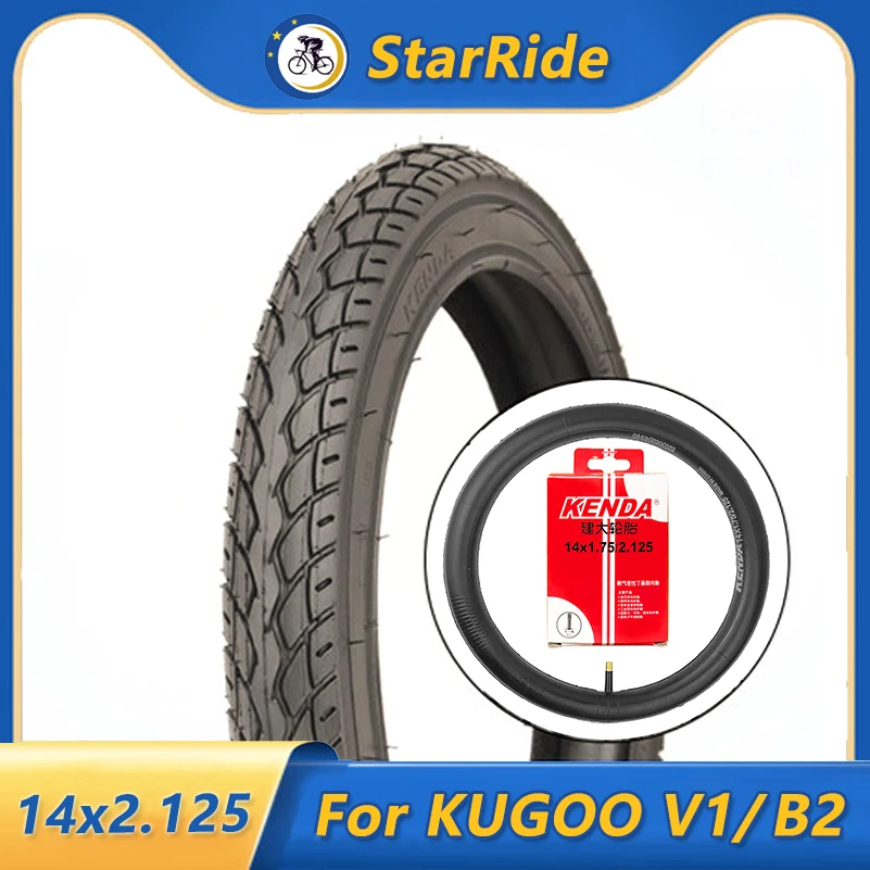 14x2.125(54-254) Inner and Outer Tire for KUGOO V1 B2 Electric Bike Parts 14*2.125 Front Wheel 14 Inch E-Bike Tyre Accessories