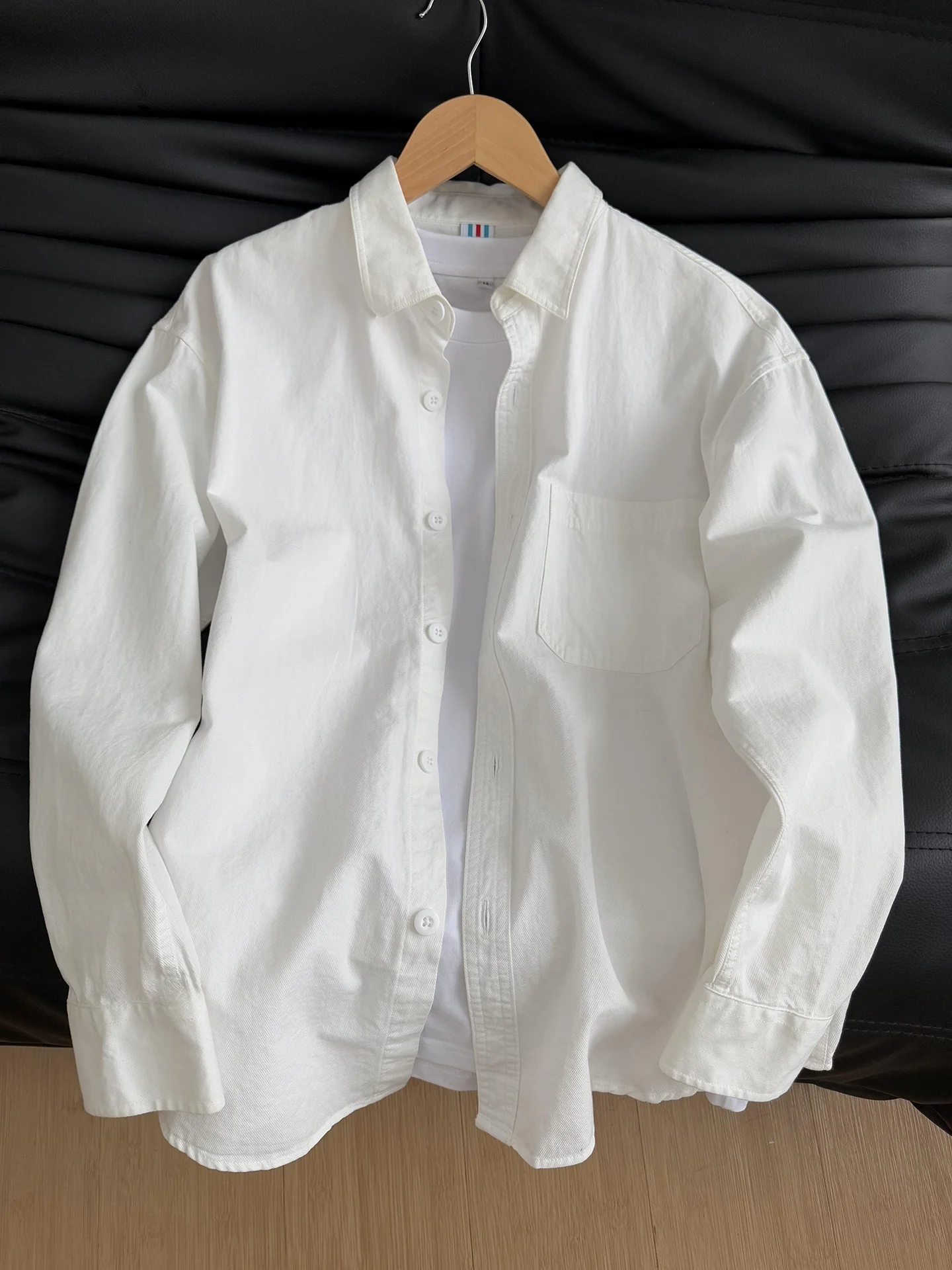 

Мужская белая рубашка Cleanfit с длинным рукавом, осенняя модная верхняя одежда для многослойного ношения, с защитой от солнца, свободного кроя, повседневная, деловая