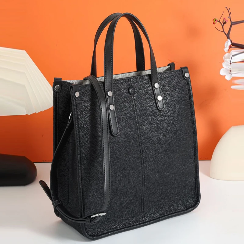 

Сумки-тоут для женщин, роскошные дизайнерские сумки, кошельки, новинка 2025 года, винтажный простой портфель из искусственной кожи для поездок на работу, через плечо