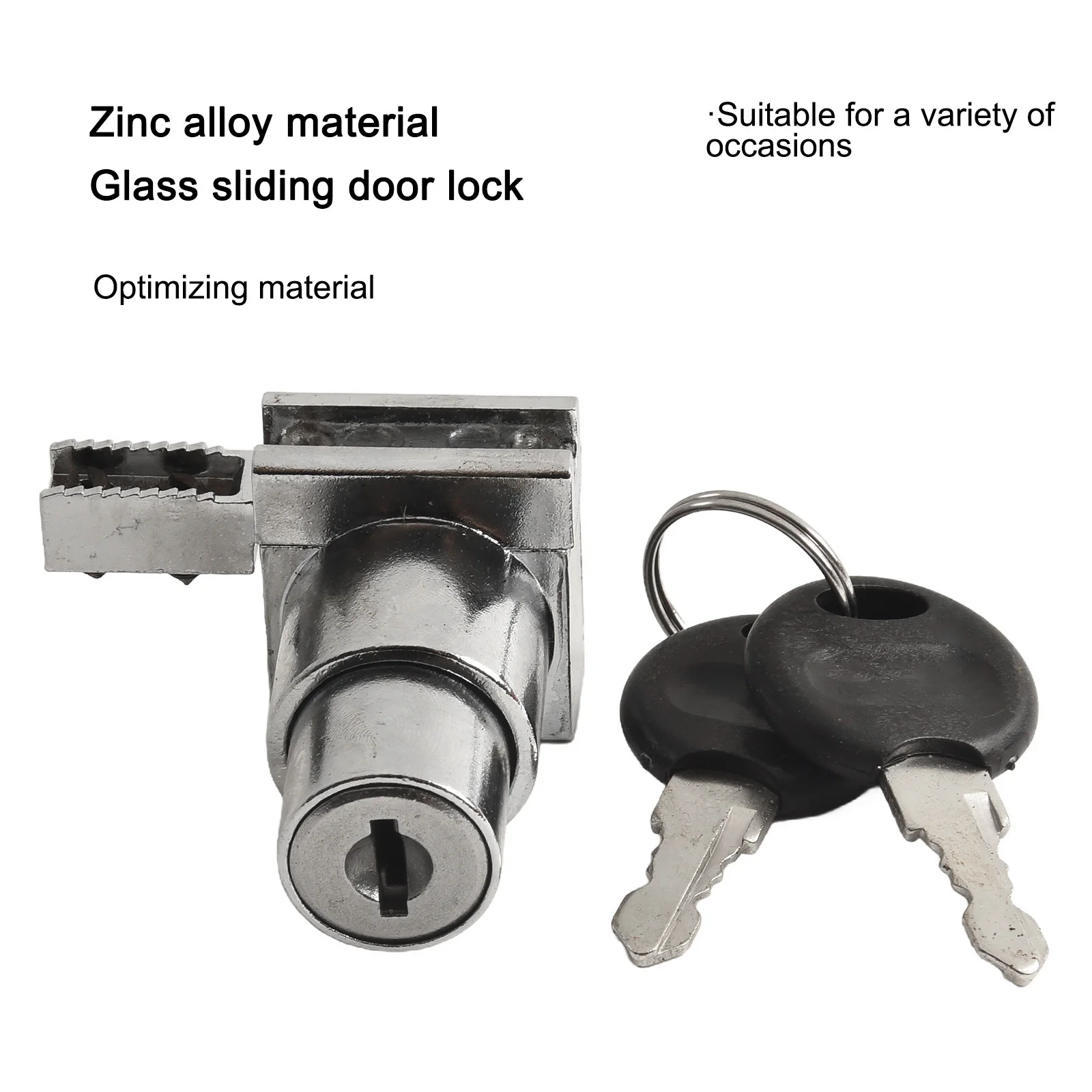 Lock with 2 Keys for Sliding Glass Doors on Showcase and Counter Cabinets Compatible with For 5-8mm Glass Panels