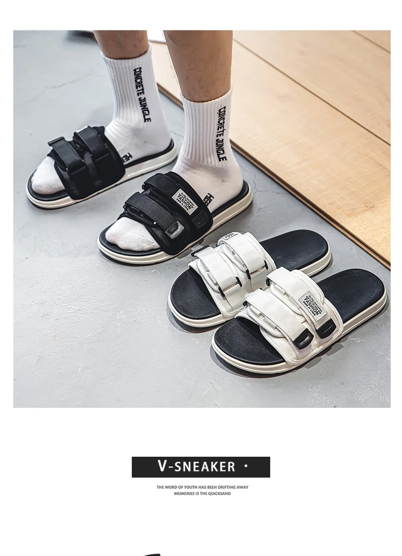 Herren Outdoor-Hausschuhe, für den Innenbereich, lässige Hausschuhe, rutschfest, weicher Boden, Hakenschlaufen-Hausschuhe, modische Strand-Sommersandalen, Flip-Flop – Detail 5