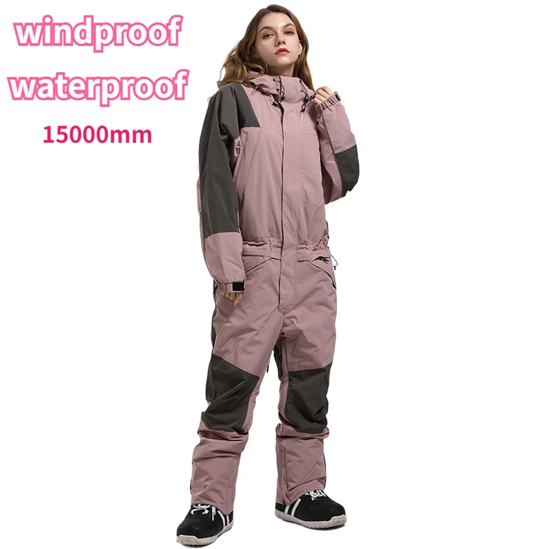 Traje de esquí de una pieza para hombre y mujer, traje de esquí de una pieza, cálido, impermeable, transpirable, para Festival de hielo y nieve, camuflaje fluorescente