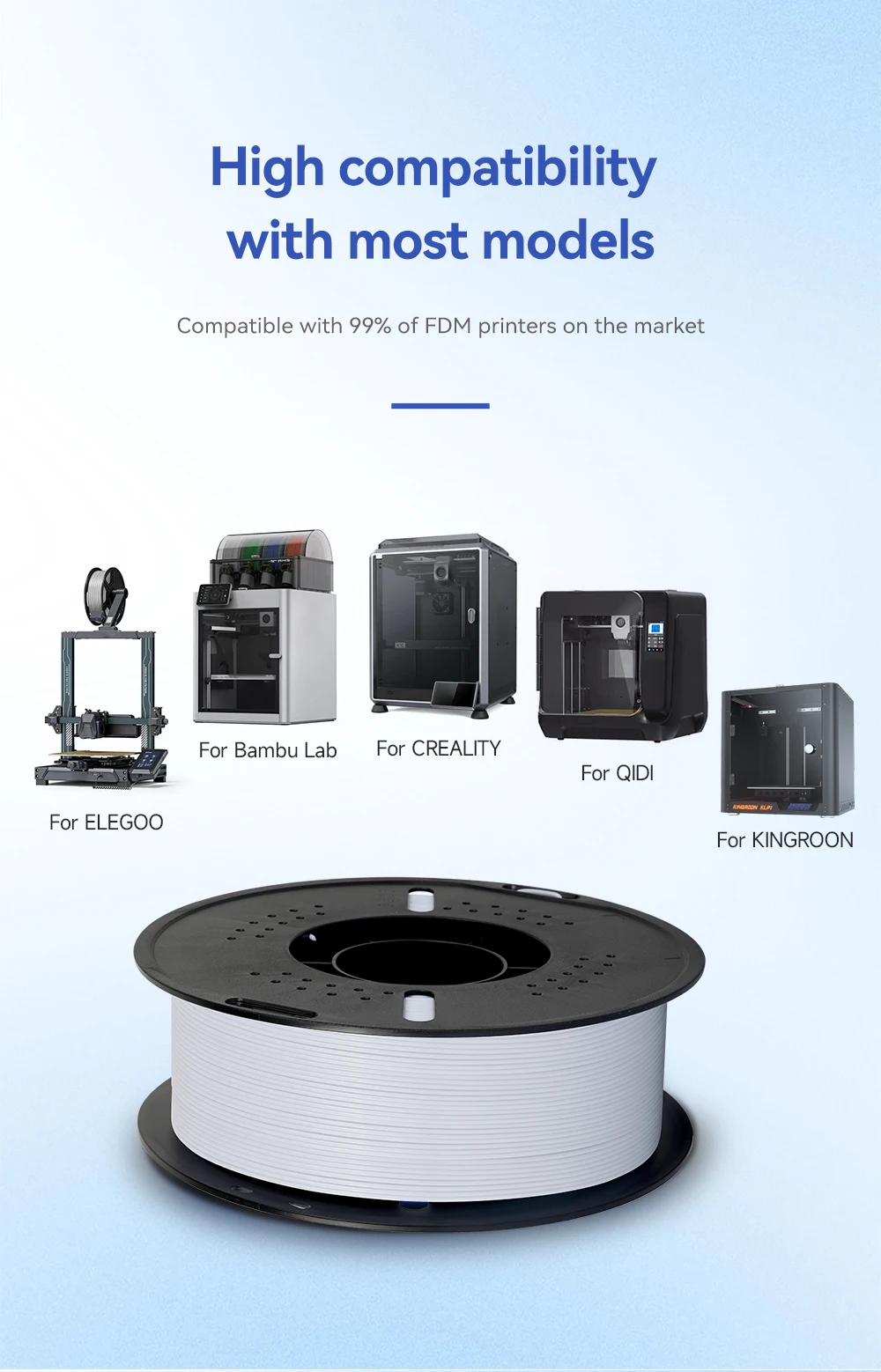 KingRoon 5KG 10KG PLA PETG Filament 1.75mm 3D Printer Plastic No Bubble Spool 3D Printing Materials for 3D Printers S4781467ca32a4747964942bcd7b390886