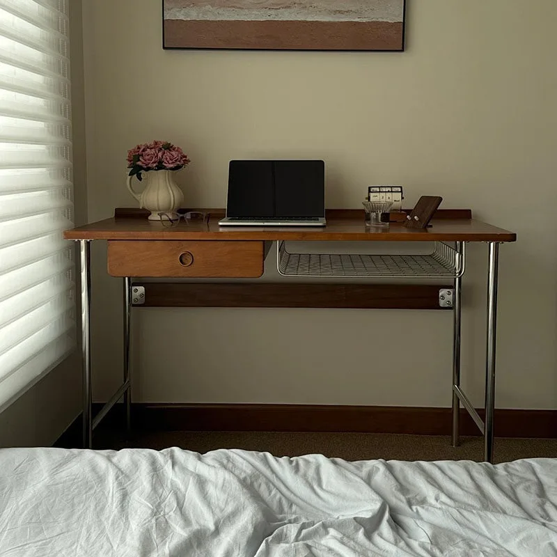 Japanese-style medieval log desk dresser integrated bedroom table