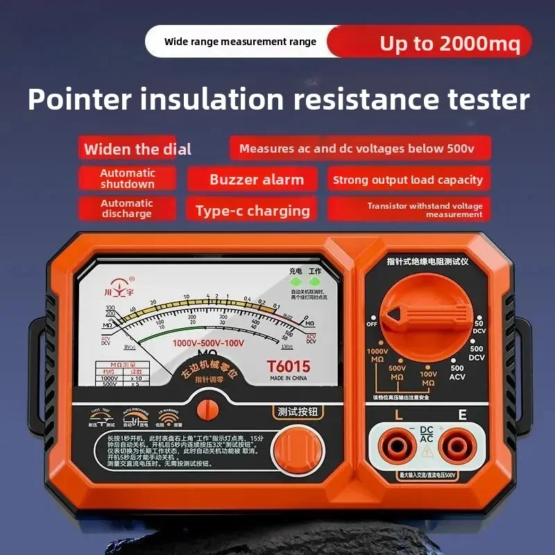 

T6015 Pointer Insulation Resistance Tester AC/DC Voltage Transistor Low Resistance Tester