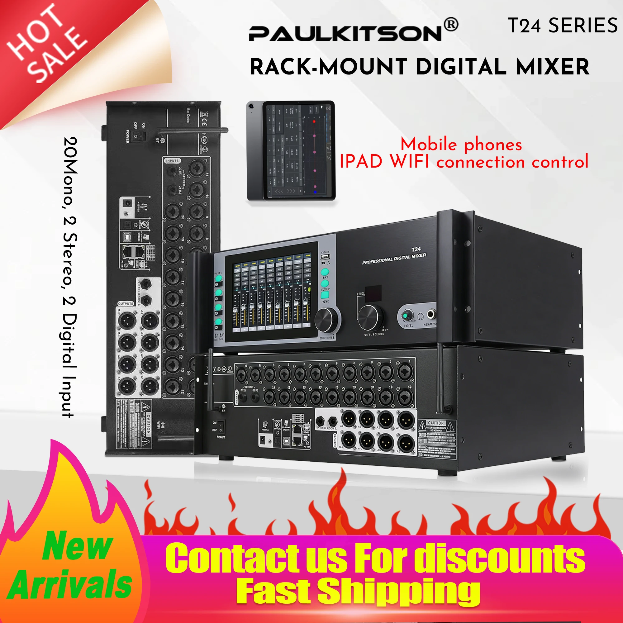 

Цифровой микшер Paulkitson T24 Driverrack: 24-канальная сценическая цифровая консоль с веб-управлением DSP для поддержки нескольких систем