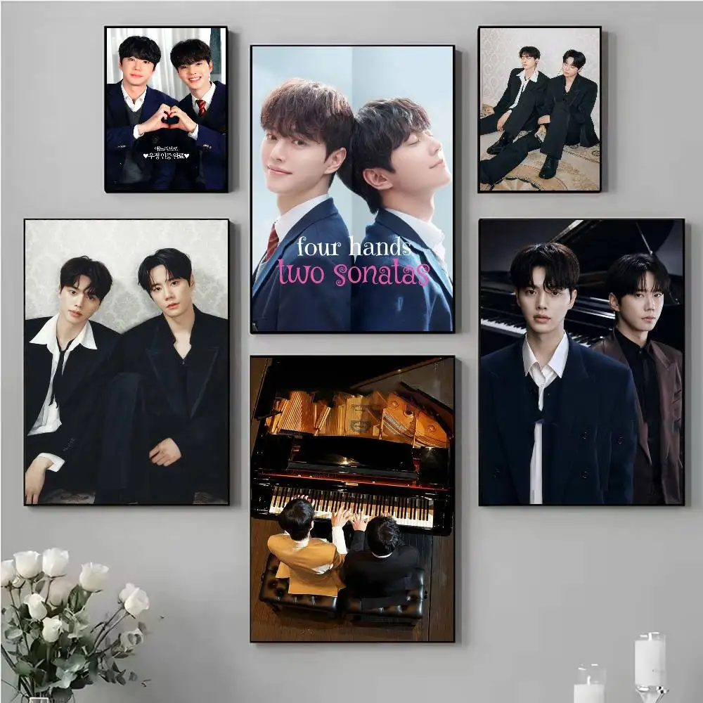 Kdrama Four Hands Two Sonatas Poster HD Quality Wall Art Retro Posters For Home Room Wall Decor Self Adhesive