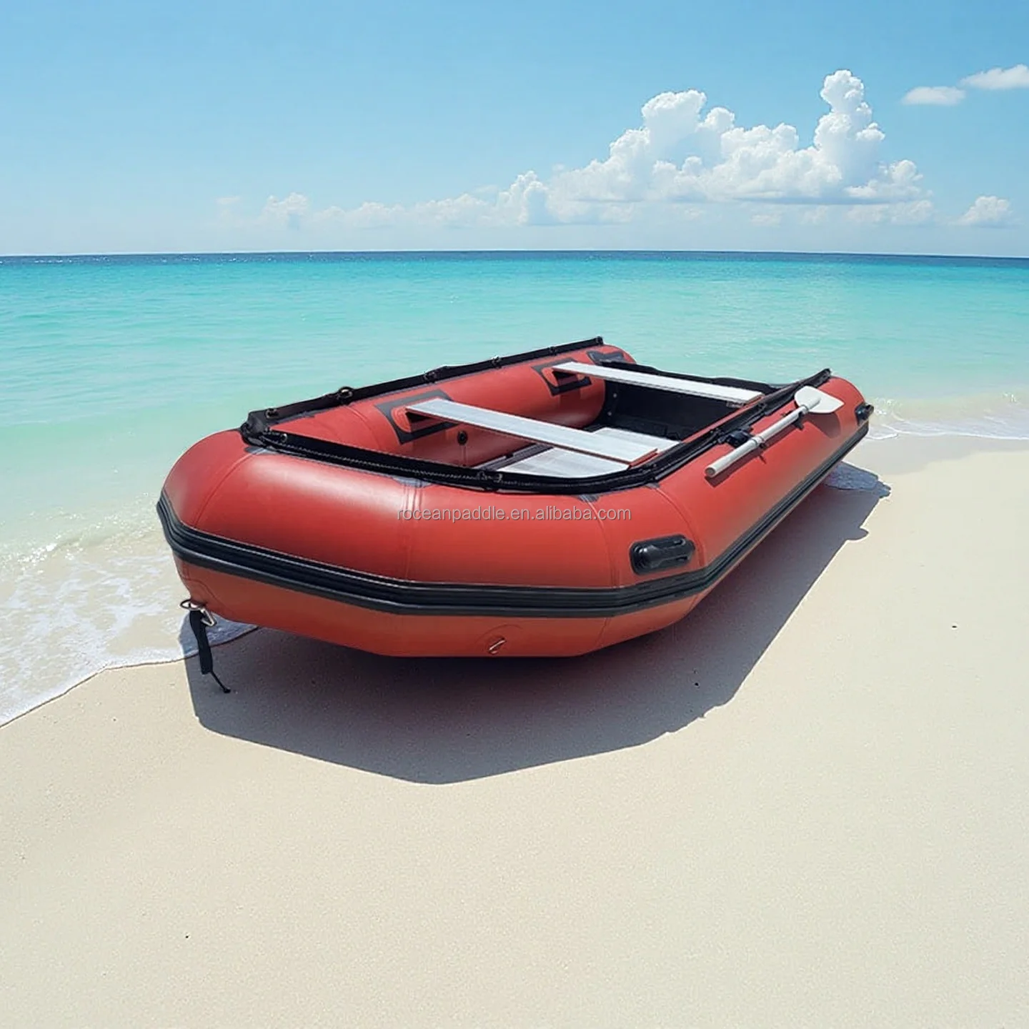 

Ce China 3.8m PVC Aluminum Floor Fishing Inflatable Rowing Boat Dinghy SFB-380