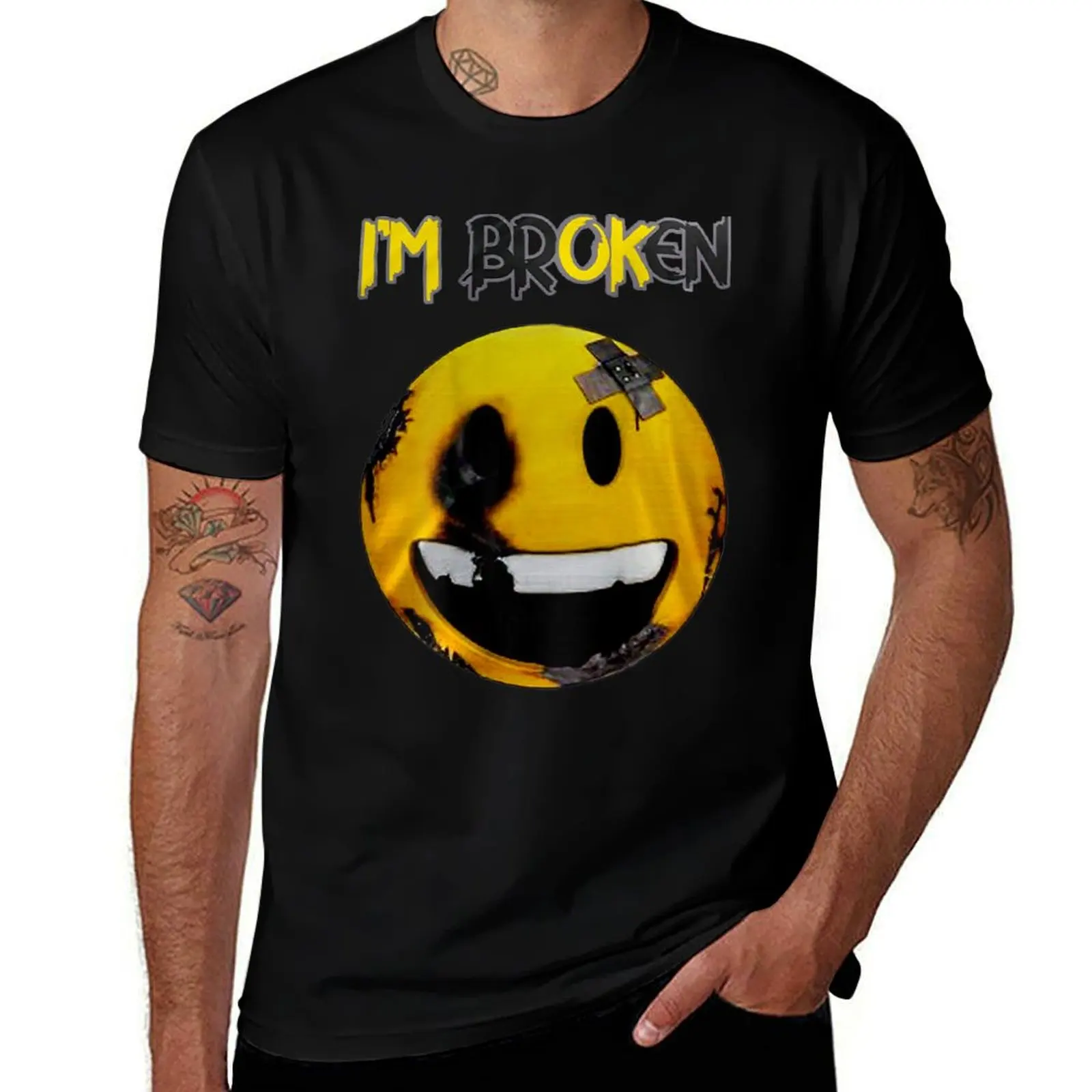 

I'm broken - I'm OK - I am broken - I am OK T-Shirt man t shirts cotton t shirts for man cotton soft man t shirt graphic T-shirt