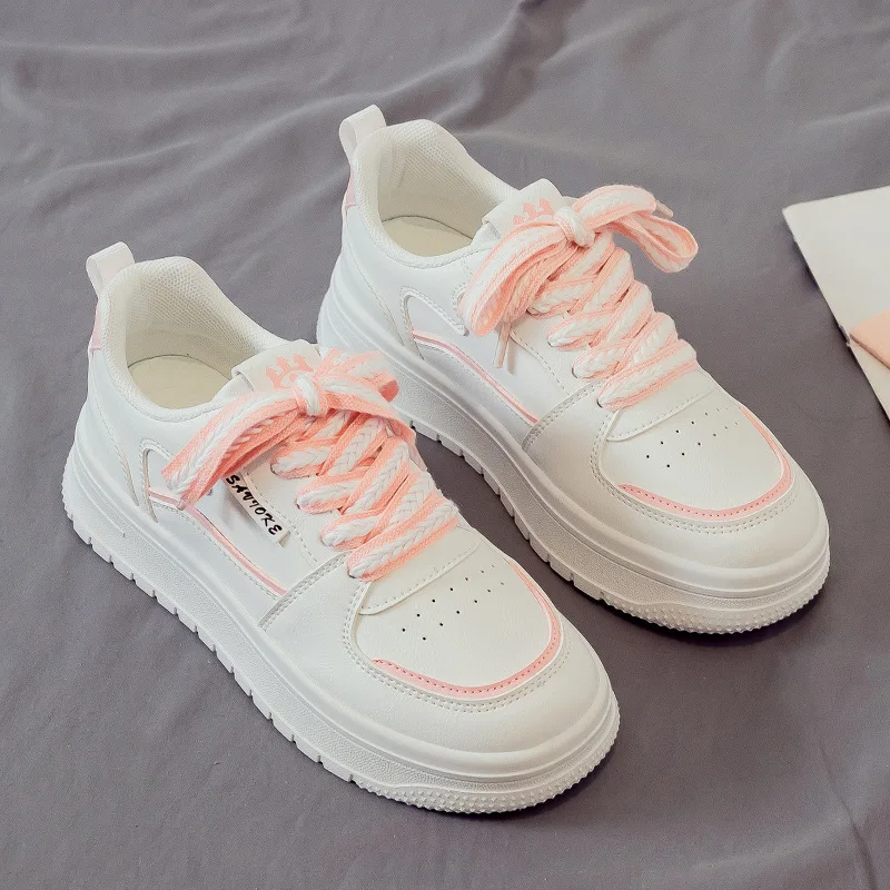 Baskets de Course à Plateforme pour Femme, Chaussures de Tennis, de Marche, Épaisses, Blanches, Décontractées, à Enfiler, Canisées, 2023